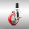 Service Caster 4 Inch 316SS Red Polyurethane Swivel 1-1/4 Inch Expanding Stem Caster Brake SCC-SS316EX20S414-PPUB-RED-TLB-114 - alternate 1